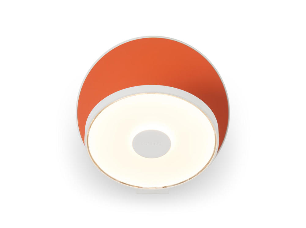 Gravy Wall Sconce - Matte White Body, Matte Orange plates - Plug-in